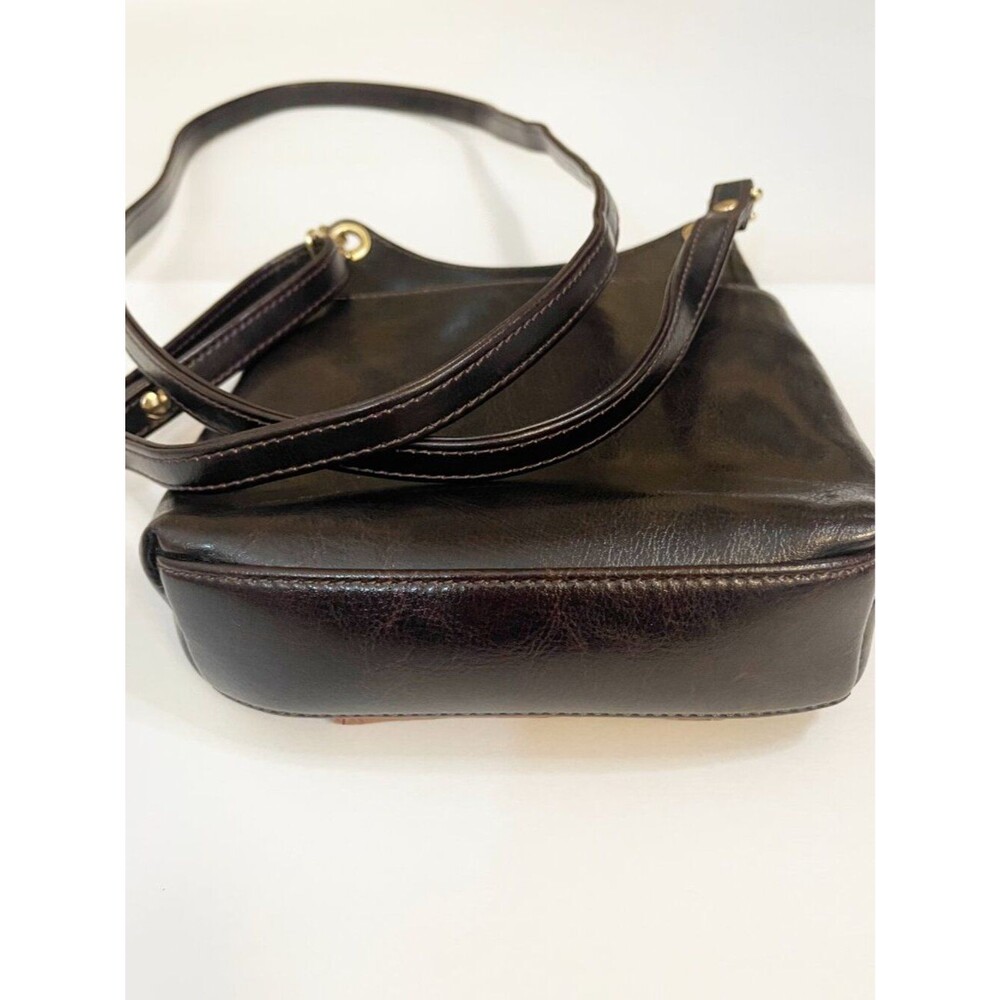 Vintage Bellarose Crossbody Purse Black Brown Faux Croc Organizer Bag Y2K - Picture 3 of 10